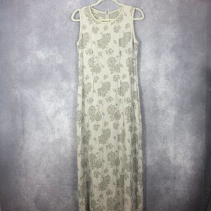 Sundance Cream Maxi Dress with Light Sage Floral Print